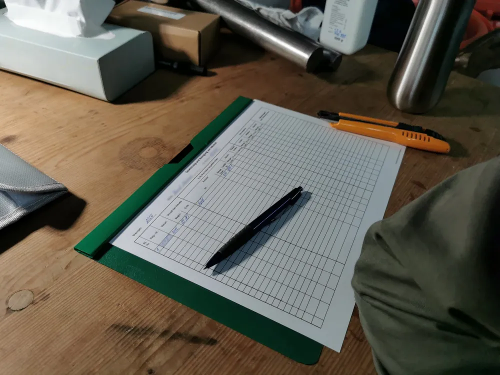 Auflistung der Brände als Dokumentation.